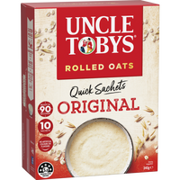 Uncle Tobys Rolled Oats Quick Sachets Original 10 Pack