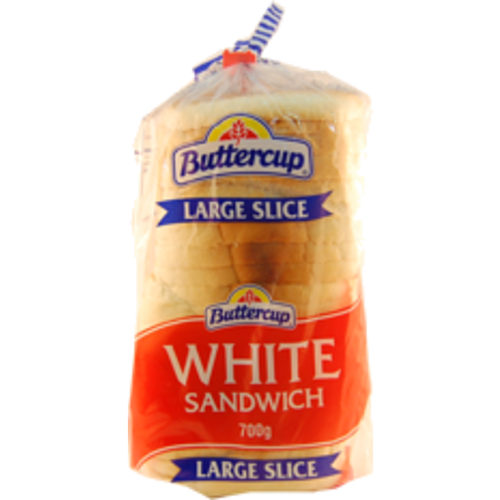 Buttercup Bread Lg Slice Wht 700grm