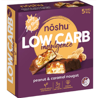 Noshu Low Carb Peanut & Caramel Bars 160g