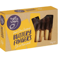 Molly Woppy Shortbread Dark Choc Buttery Fingers 210g