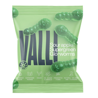 Valli Snacks Sour Apple Supergreen Glo-Worms 50g