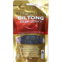 African Gold Biltong Chilli Beef Jerky 50g