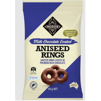 Hugos Milk Choc Coated Aniseed Rings 140g
