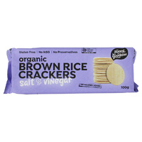 Honest to Goodness Organic Brown RIce Crackers Salt & Vinegar 100g