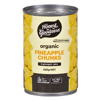 Honest to Goodness Organic Pineapple Chunks 410g