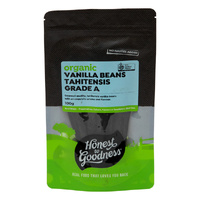 Honest to Goodness Organic Vanilla Beans - Tahitensis Grade A 100g