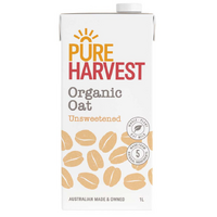 Pure Harvest Organic Oat Milk Unsweetened 1L