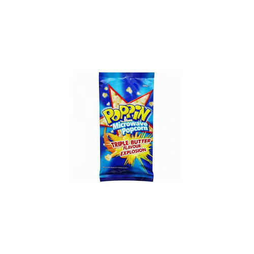 Poppin Microwave Popcorn Triple Butter Flavour Explosion 100g