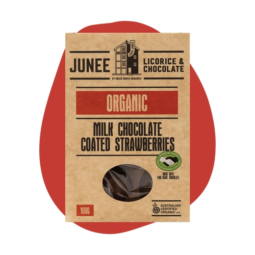 Junee Organic Milk Chocolate Strawberries