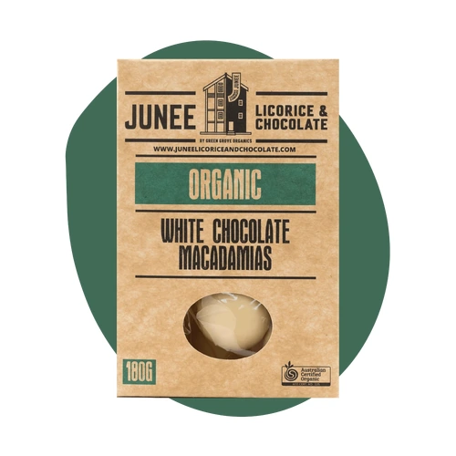 Junee Organic White Chocolate Macadamias