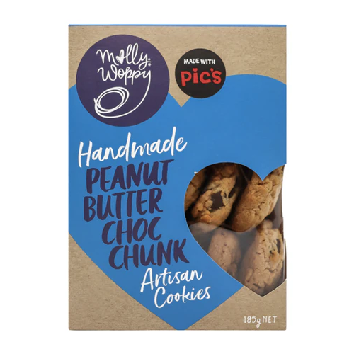 Molly Woppy Artisan Cookies Peanut Butter Choc Chunk 185g
