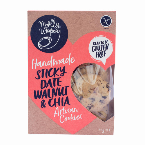 Molly Woppy Artisan Sticky Date Walnut & Chia Cookies 175g