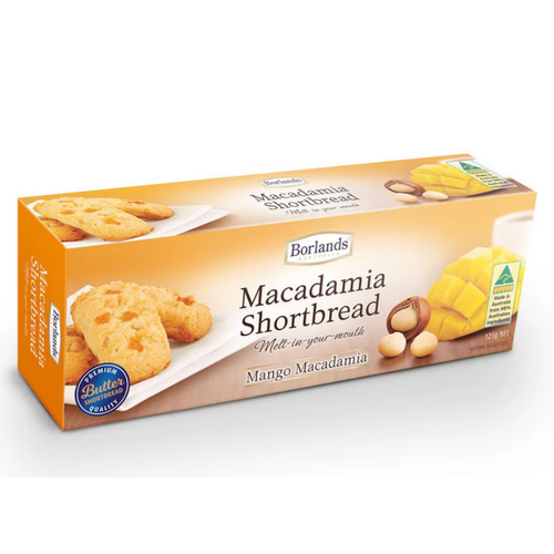 Borlands Mango Macadamia Shortbread 125g