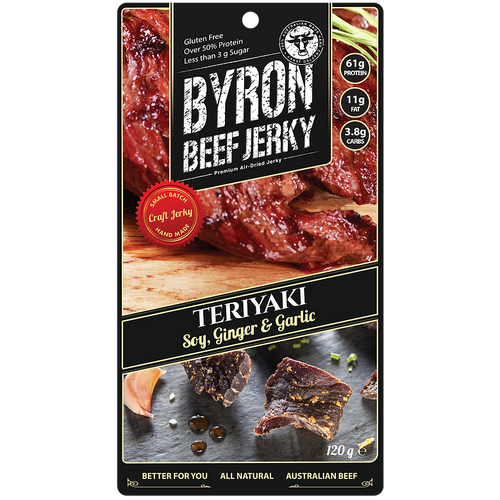 Byron Beef Jerky Teriyaki Soy, Ginger & Garlic 40g