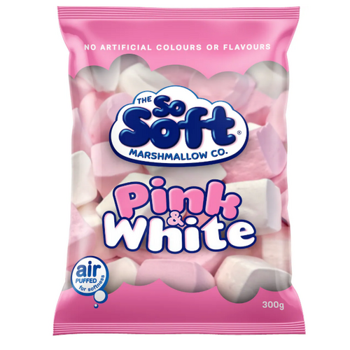 So Soft Marshmallow Co Marshmallows Pink & White 300g