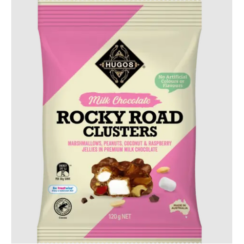Hugos Milk Choc Rocky Road Clusters 120g