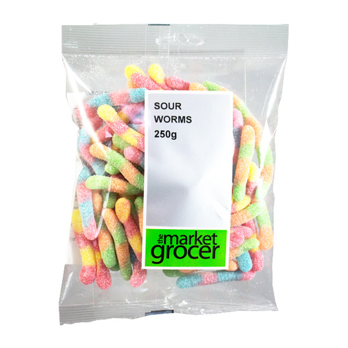 Sour Worms Lollies 250g