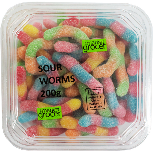 Sour Worms Lollies 200g