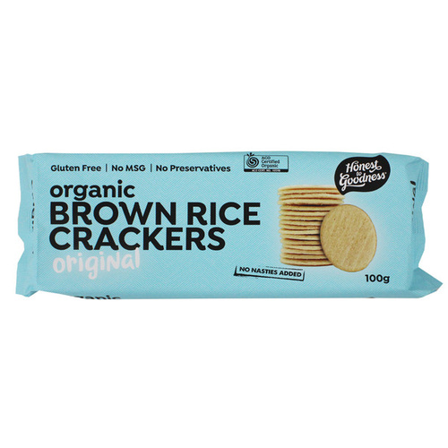 Honest to Goodness Organic Brown RIce Crackers Original 100g