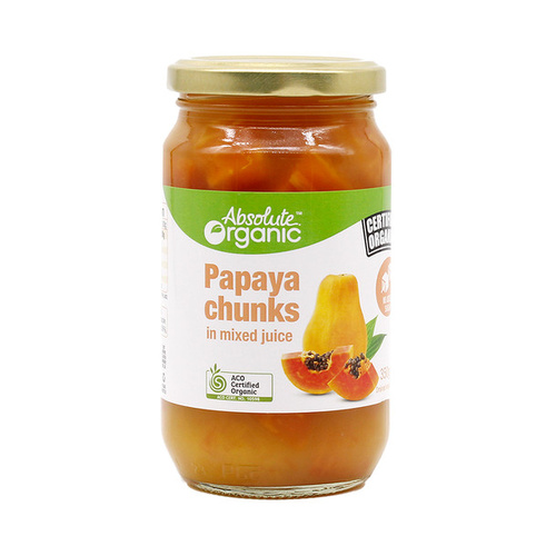 Absolute Organic Papaya Chunks in Mixed Juice 350g