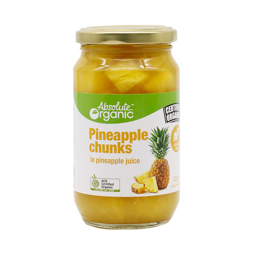 Absolute Organic Pineapple Chunks in Pineapple Juice 350g