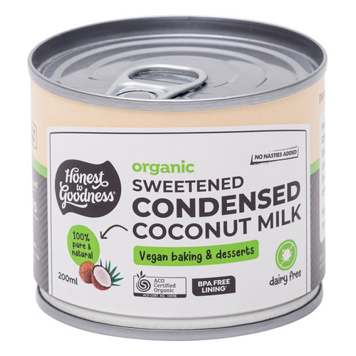 Honest to Goodness Organic Sweetened Condensed Coconut Milk 200ml