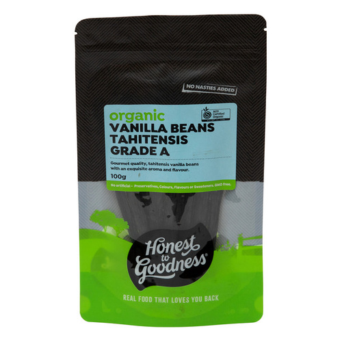 Honest to Goodness Organic Vanilla Beans - Tahitensis Grade A 100g