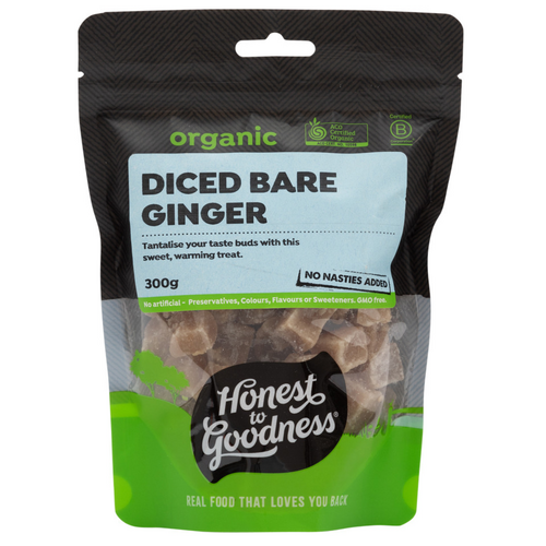 Honest to Goodness Organic Diced Bare Ginger 300g