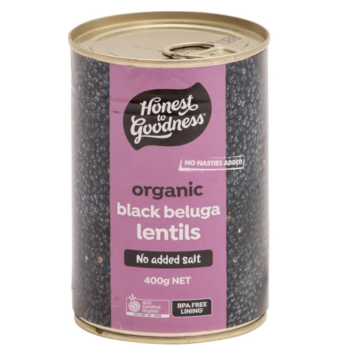 Honest to Goodness Organic Black Beluga Lentils 400g