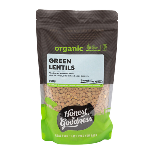 Honest to Goodness Organic Green Lentils 500g