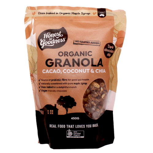 Honest to Goodness Organic Granola - Cacao, Coconut & Chia 450g