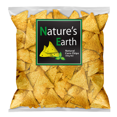 Natures Earth Natural Corn Chips Unsalted 500g