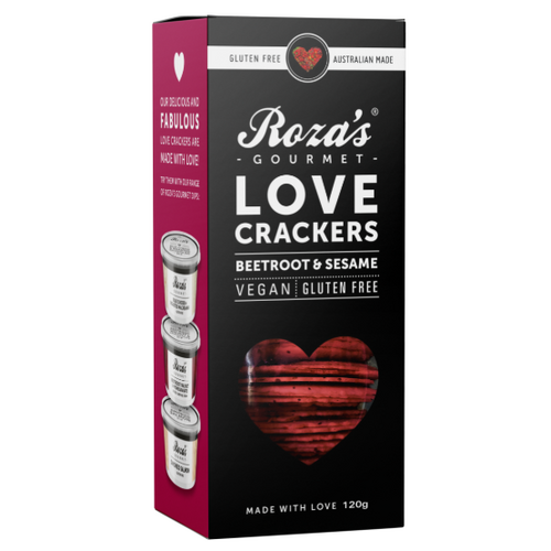 Roza's Love Crackers - Beetroot & Sesame 120g
