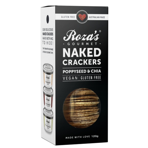 Roza's Naked Crackers - Poppyseed & Chia 120g