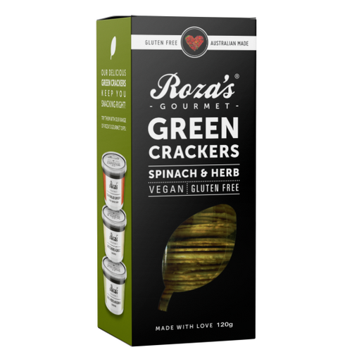 Roza's Green Crackers - Spinach & Herb 120g