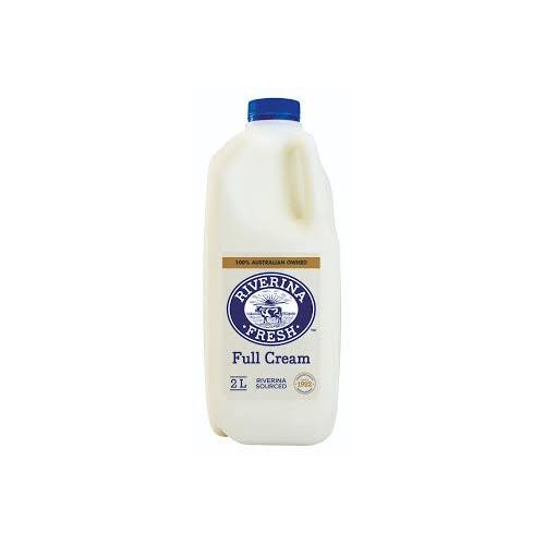 Milk 2 Litre Bottle Riverina Fresh Full Cream